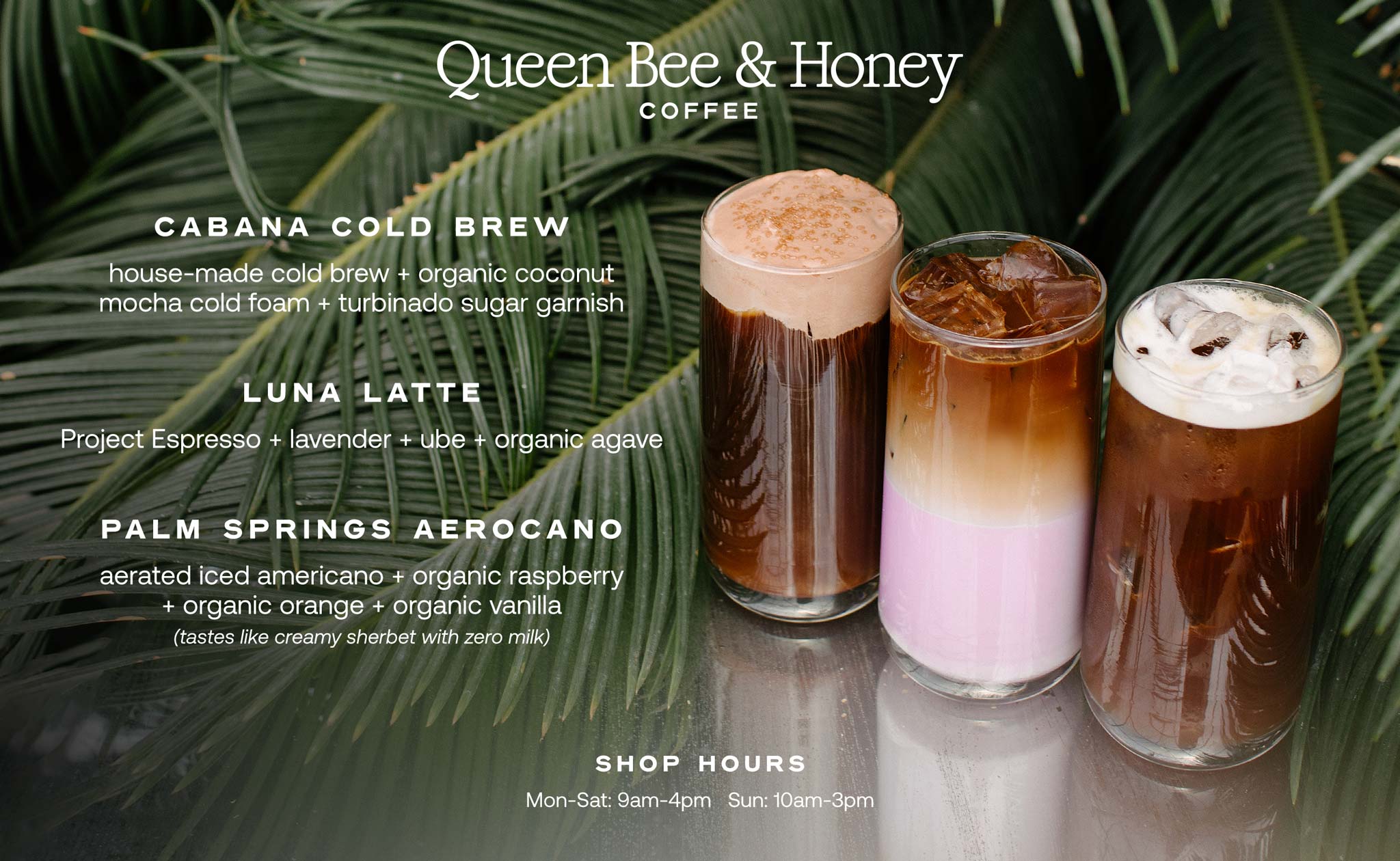 Queen Bee & Honey Coffee Summer Menu at Hoen's Garden Center
